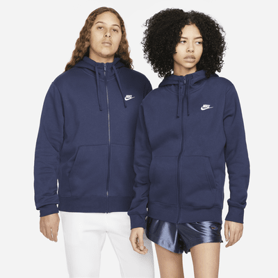 Nike fleece jacket blue sale